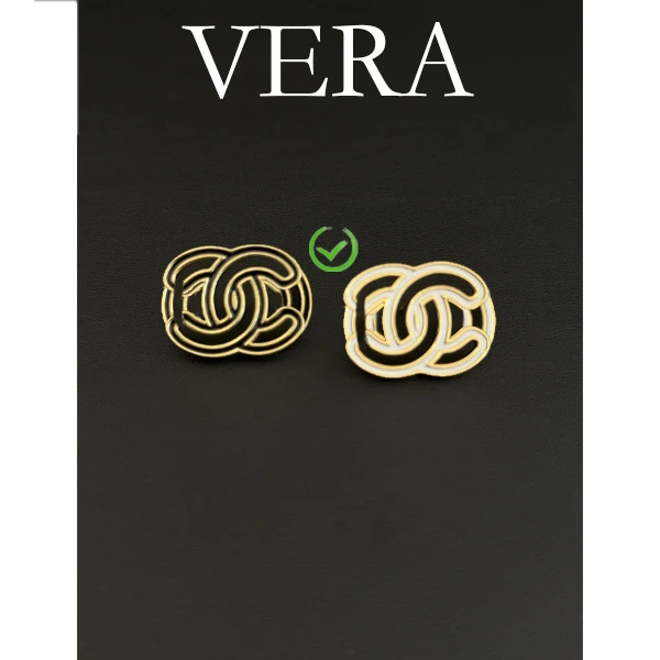 铜合金耳饰 CNC精工字母简约精致耳环百搭女士耳饰VERA1075