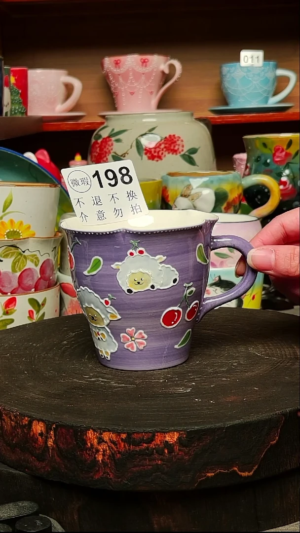 摆件陶景德镇创意手绘高温陶瓷有瑕