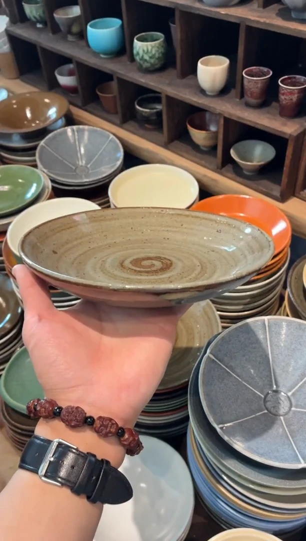 瓷片全量 8寸灰麻点锅盘