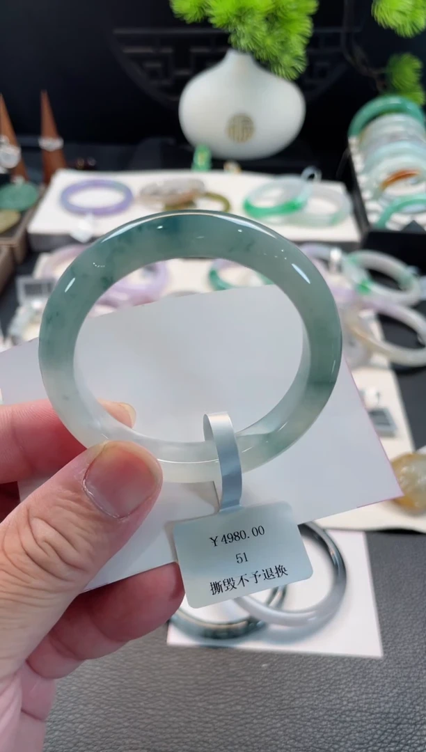 未镶嵌手镯翡翠90号链接 51正圈 有裂