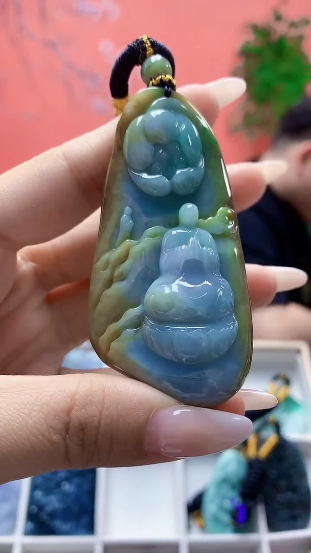 未镶嵌定制翡翠5060ty-毛货挂件170