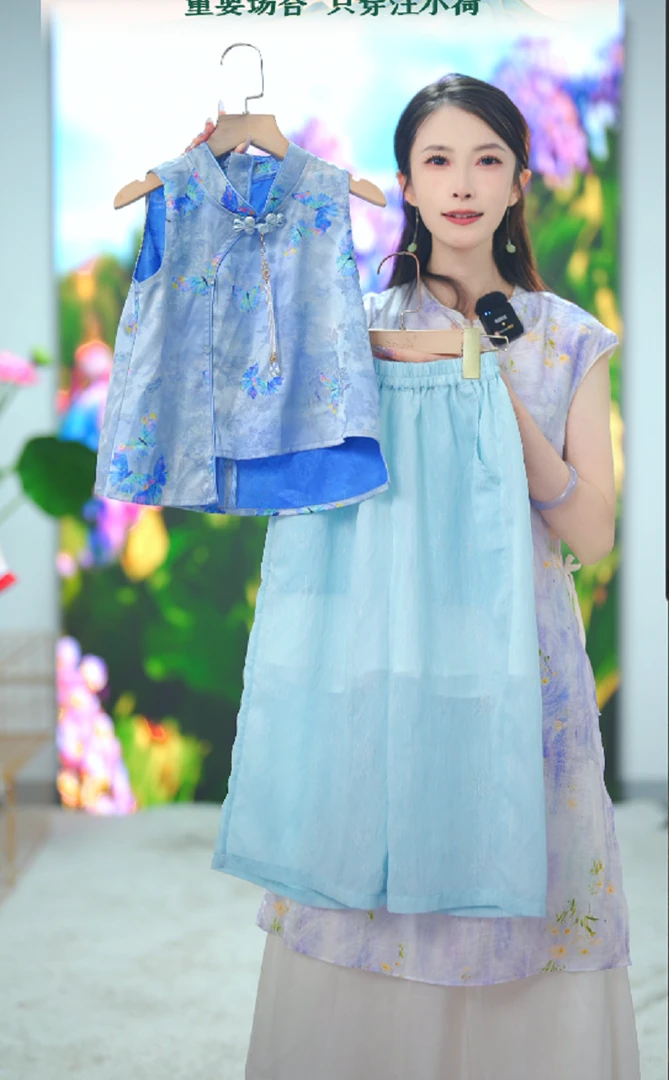 汪小荷夏季25 中国风复古古风女童薄款假两件中式F52037小女孩