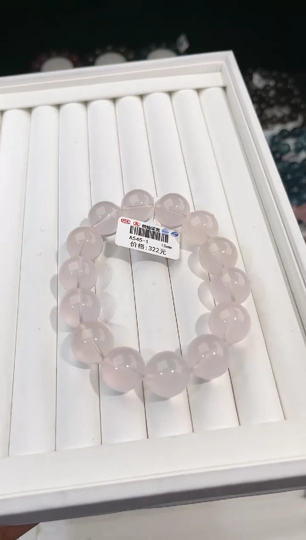 【闪购商品】水晶手链未镶嵌多样性发一冰橘粉15mm