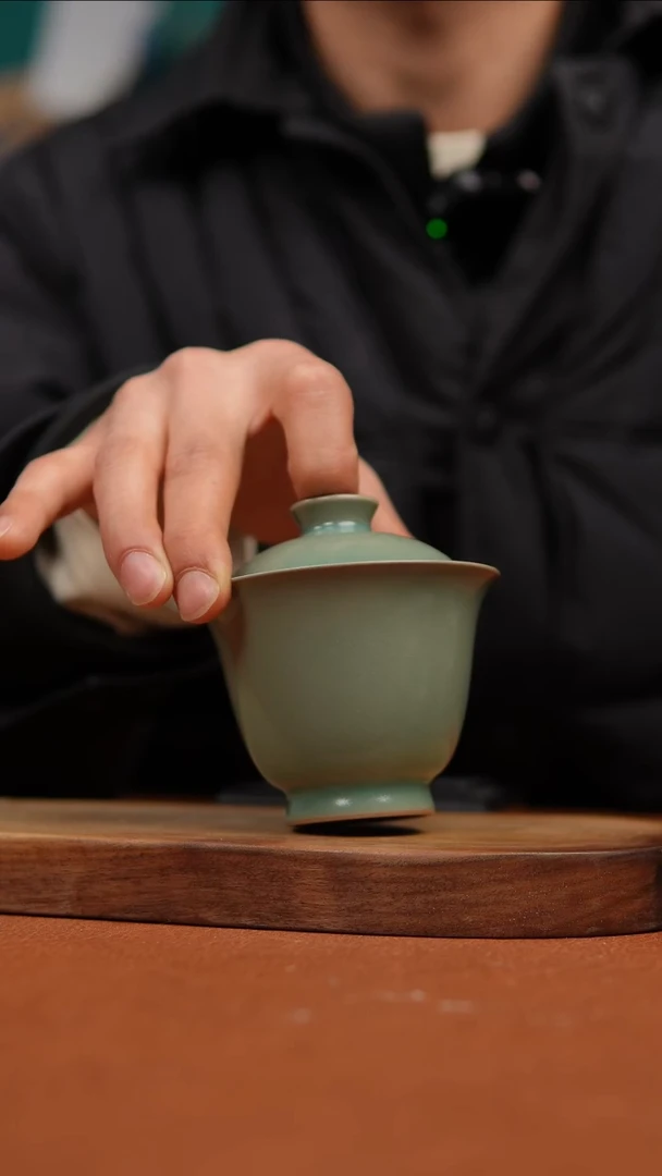 【闪购商品】瓷片原产地原矿仿古两才盖碗微瑕