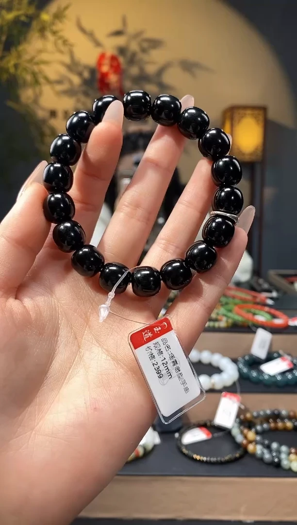 【闪购商品】和田玉1未镶嵌12mm塔青老型手串