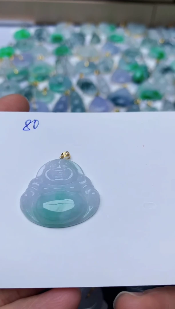 【闪购商品】翡翠颈饰18K金镶嵌天然翡翠A货