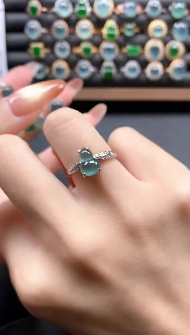 银S925镶嵌戒指翡翠51151