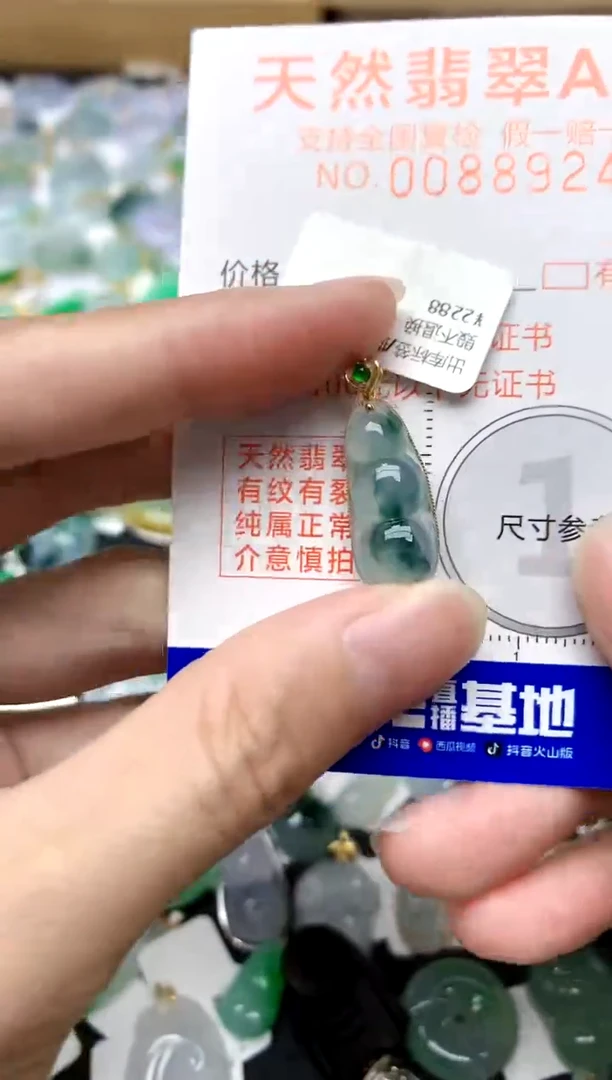 颈饰18K金镶嵌翡翠天然A货翡翠