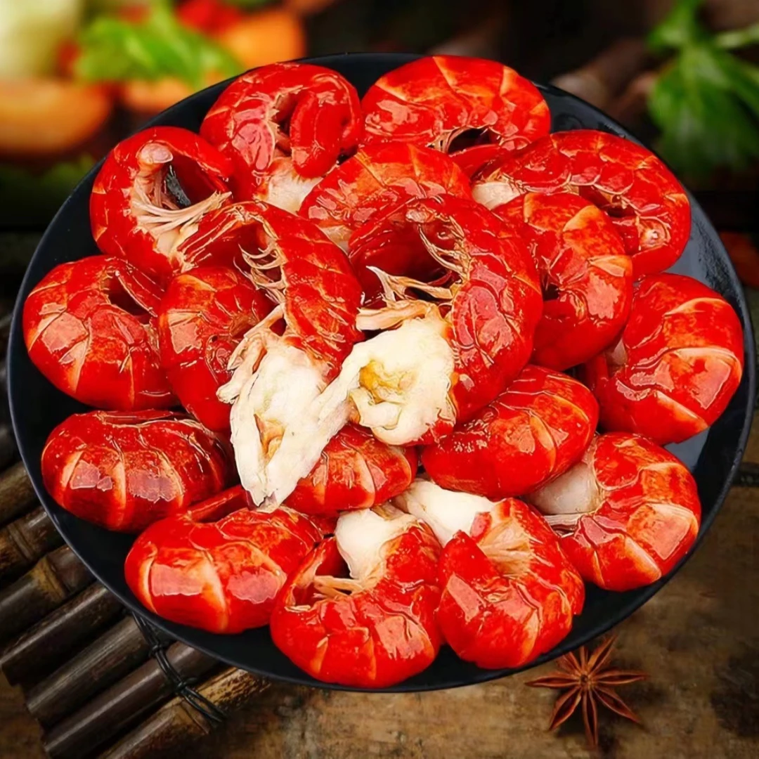 A新鲜现剥头茬龙虾尾带头黄带头肉顺丰包邮500g/包*3包