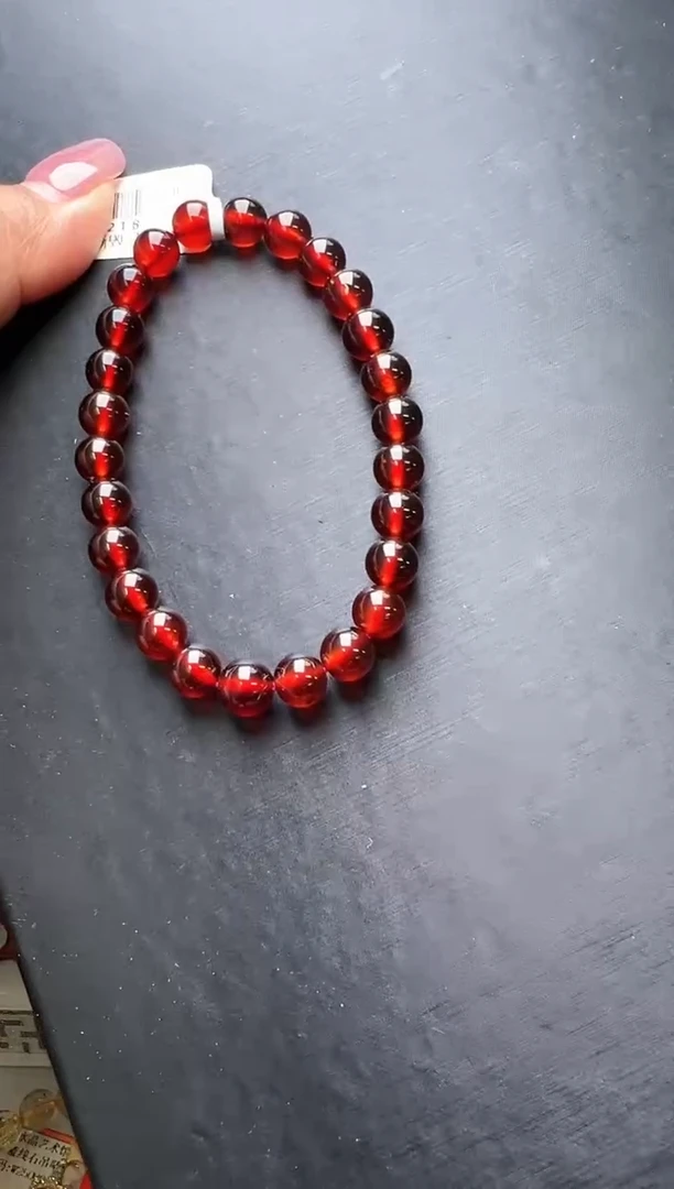 石榴石手串未镶嵌橙石榴石手串7m+ JP49218