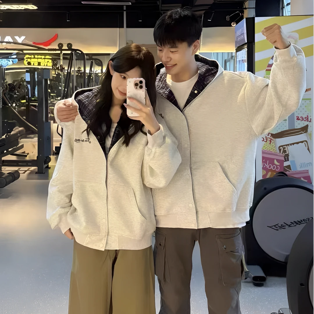 高质量情侣装秋季外套2025新款春秋不一样特别的开衫卫衣一男一女