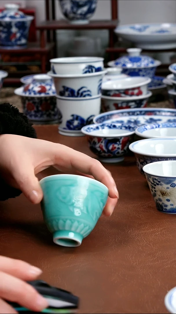 景德镇高端茶器景德镇墨奈纯手工手绘高端茶器