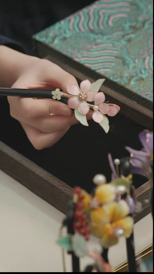 刺绣湘传礼纯手工发簪