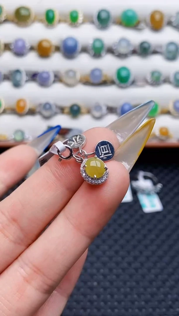 银S925镶嵌戒指翡翠6341