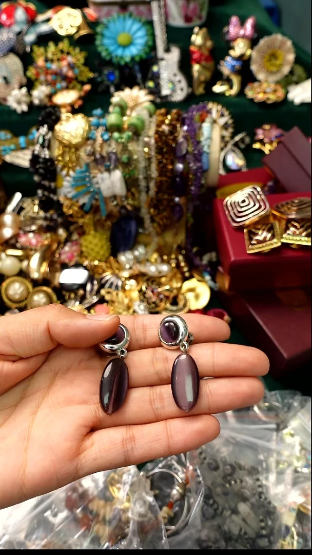 铁合金合金锆石耳环85