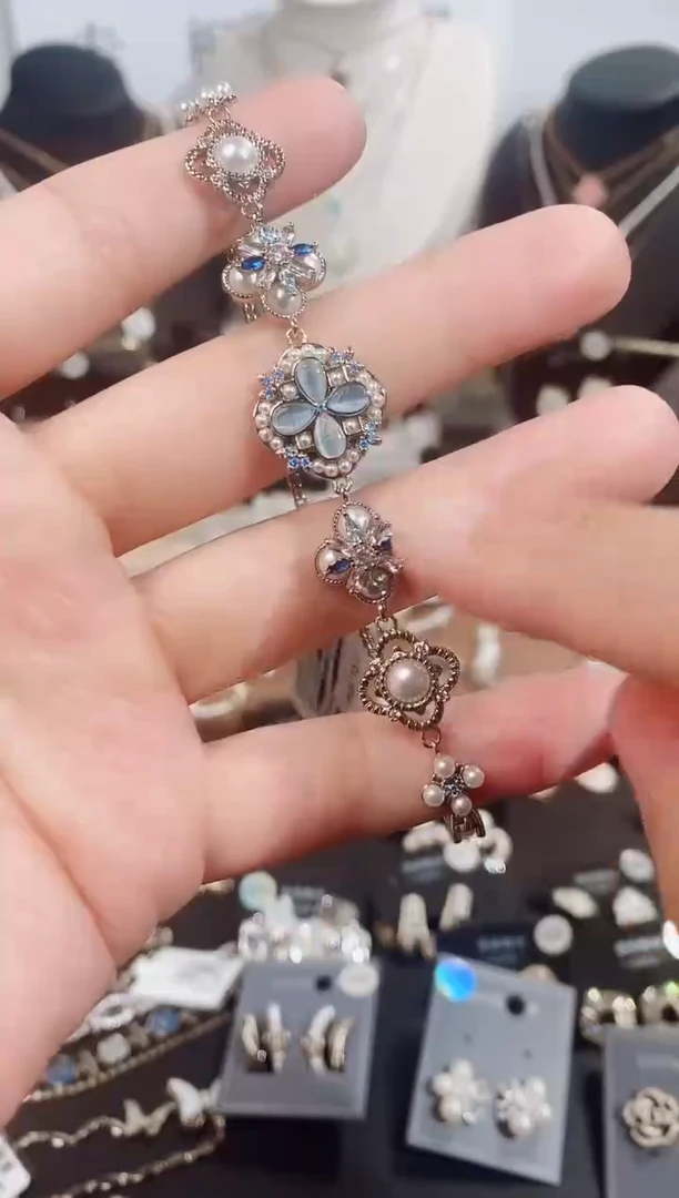 铜合金无925银手链7604