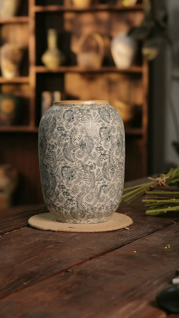 摆件17-377 陶瓷花器高28口径12