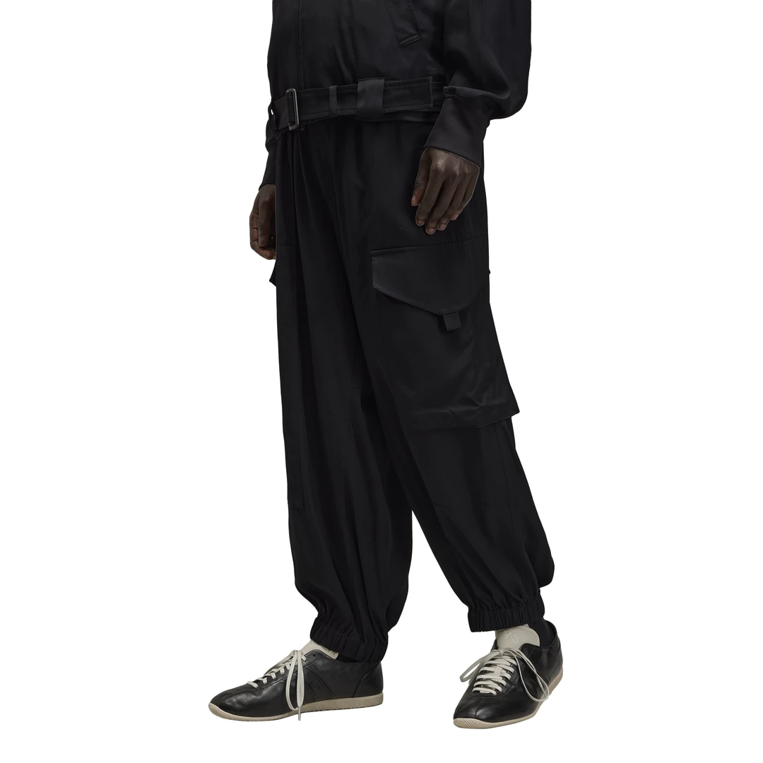 Y-3/Y-3（52-JN4872）黑色薄款垂顺工装时尚大兜运动休闲裤
