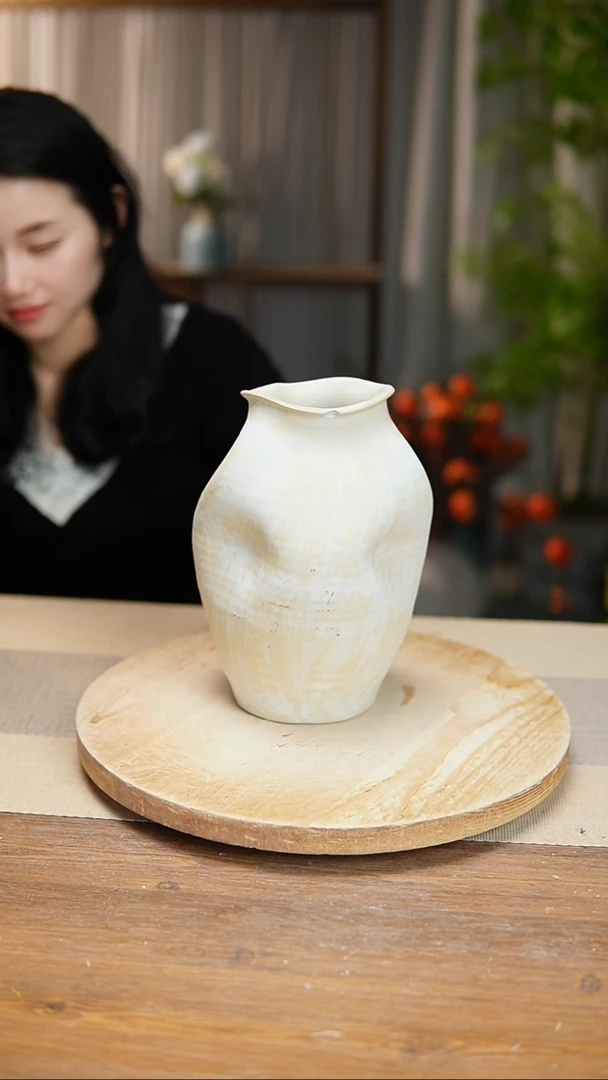 【闪购商品】陶瓷花器陶瓷花瓶手捏瓶005瑕疵