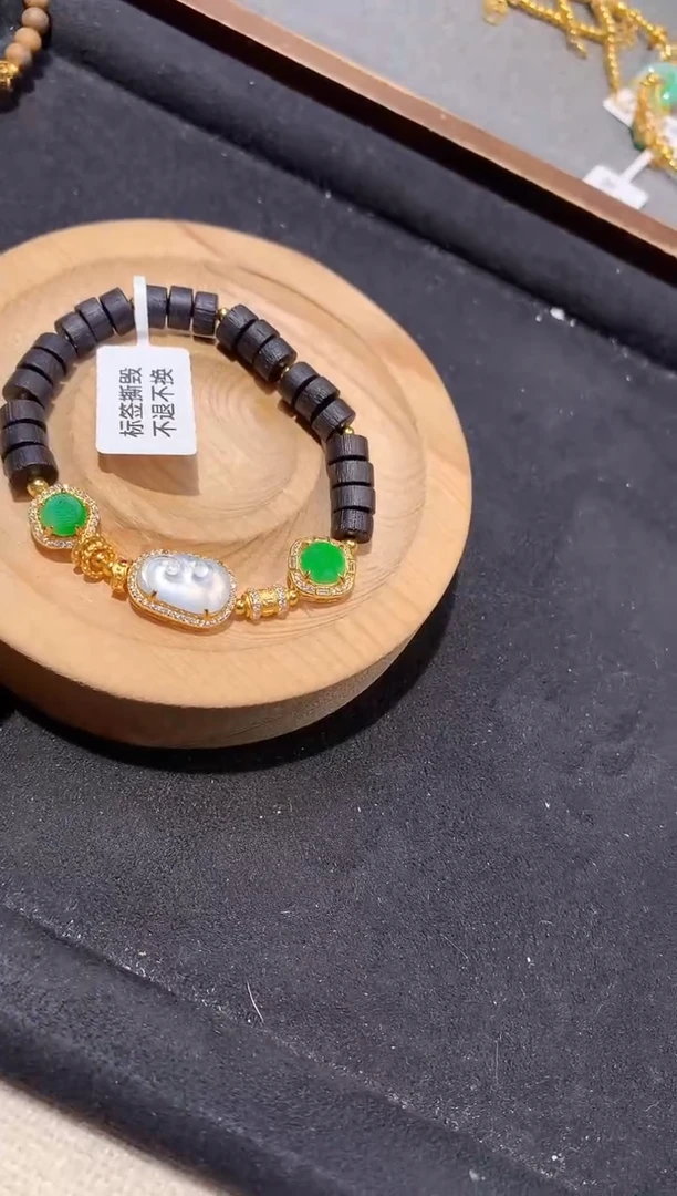 银S925镶嵌手链翡翠手串