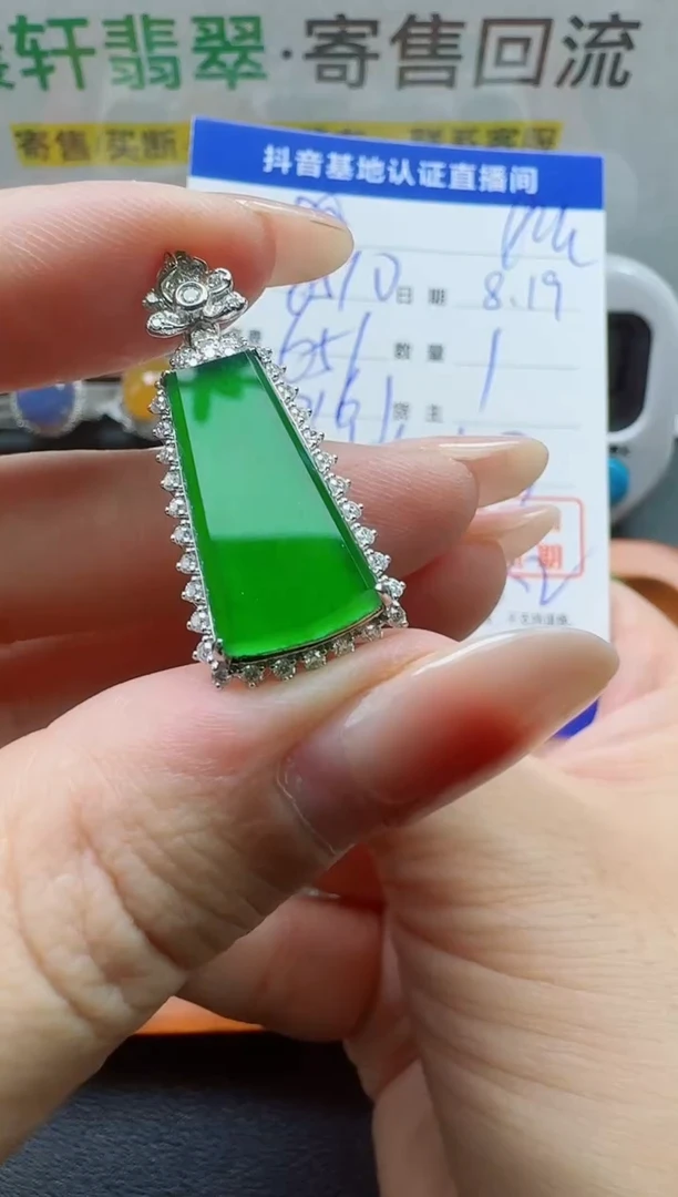 翡翠18K金镶嵌颈饰呐*呢寄售回流，不退不换