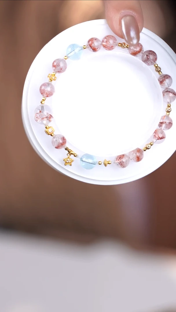 18K金镶嵌手链水晶@