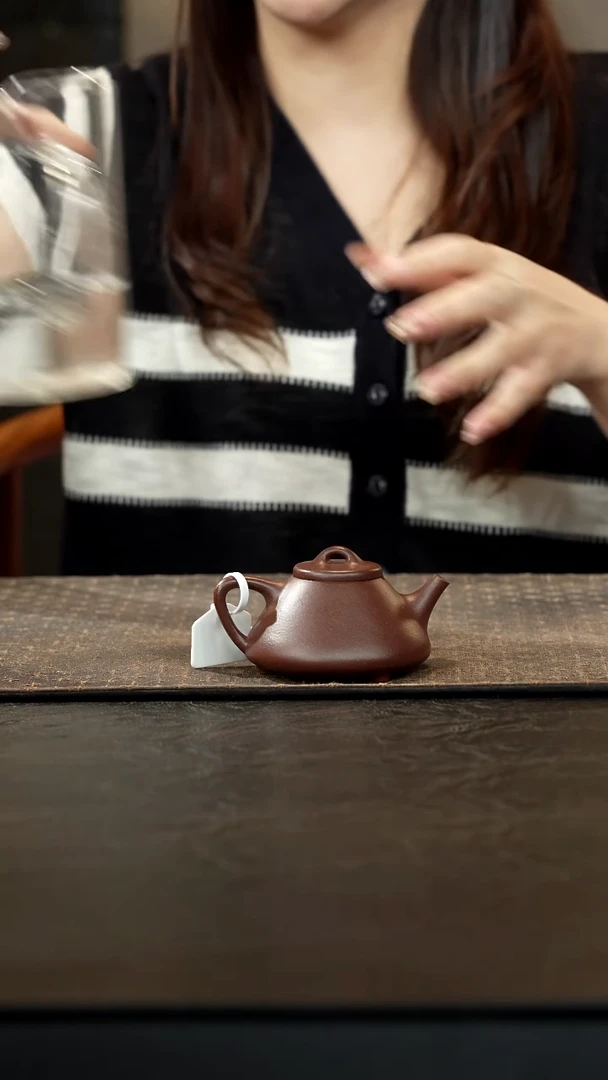 茶壶紫砂老紫泥子冶石瓢110cc