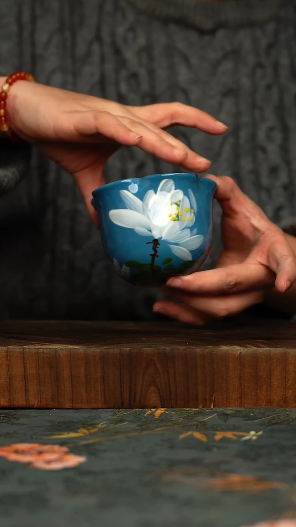 瓷片釉下彩手工手绘同款陶器