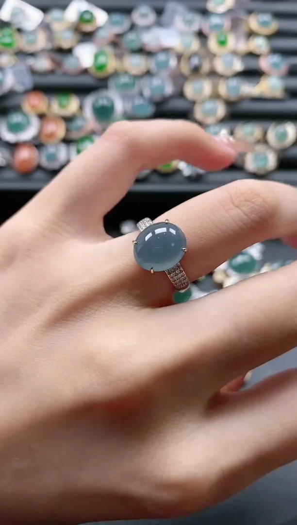 【闪购商品】翡翠戒指银S925镶嵌51511