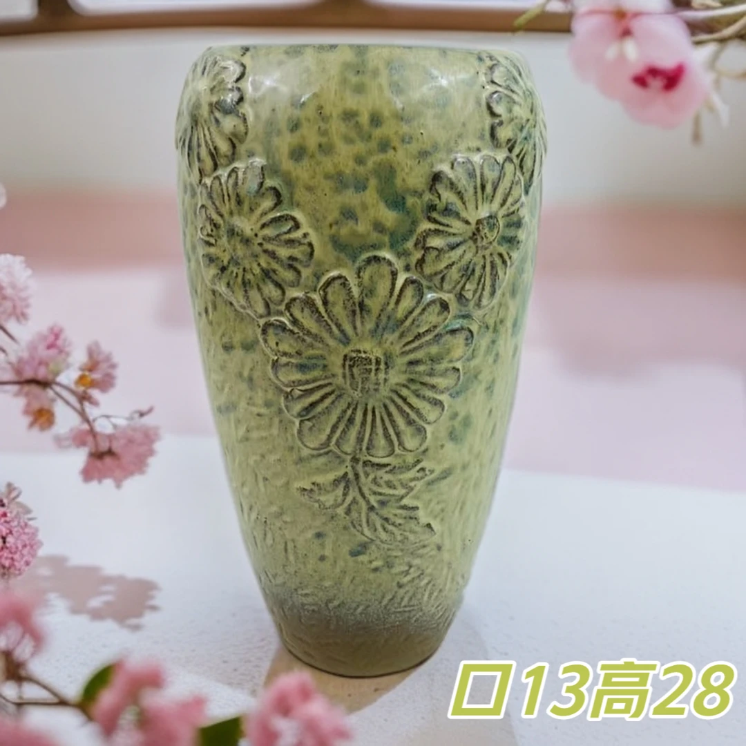 2073繁星刻绘菊花高度28cm窝口法师老桩飘枝九尾狐兰花多肉花盆