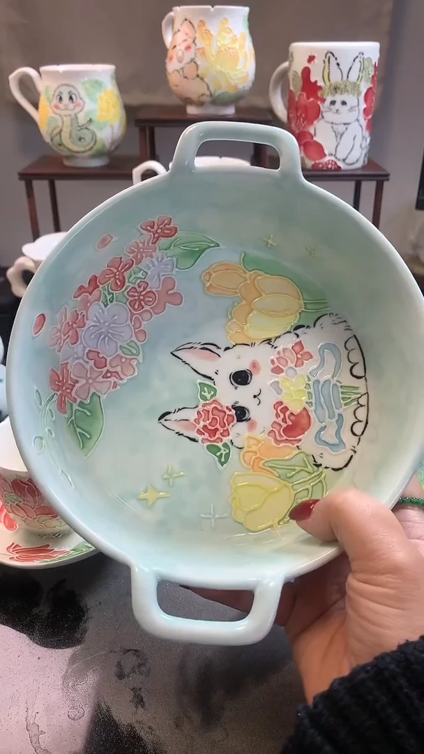 一味*手绘*百花兔