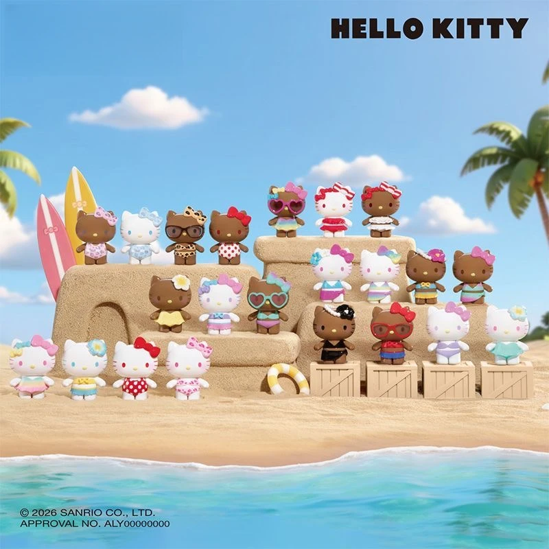 【代拆平拆】三丽鸥Kitty夏日彩虹糖2.0手机链迷你挂件派对正版盲盒