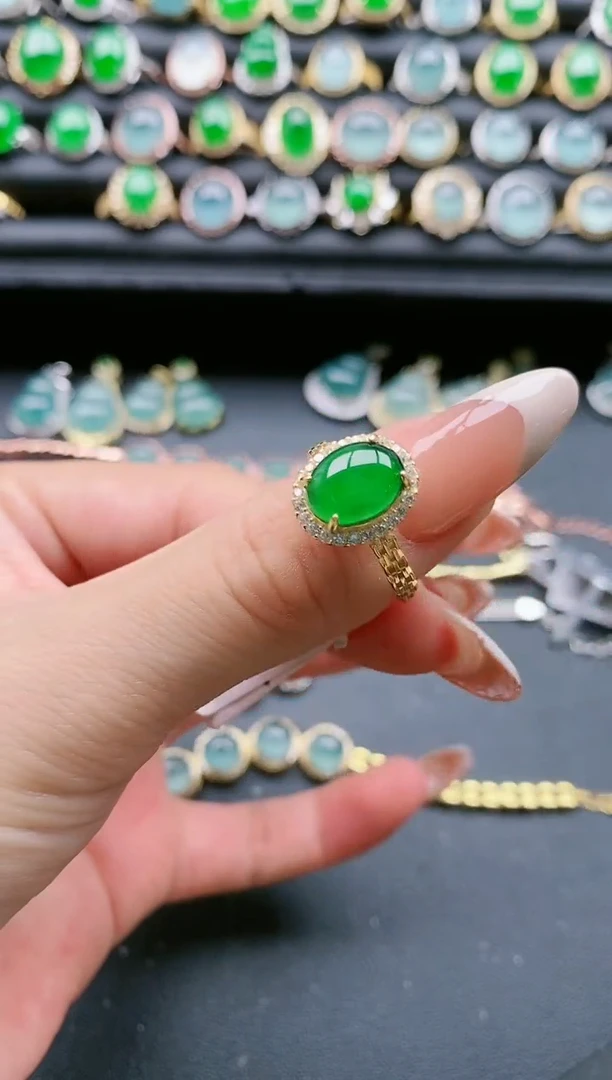 【闪购商品】翡翠戒指银S925镶嵌1111111