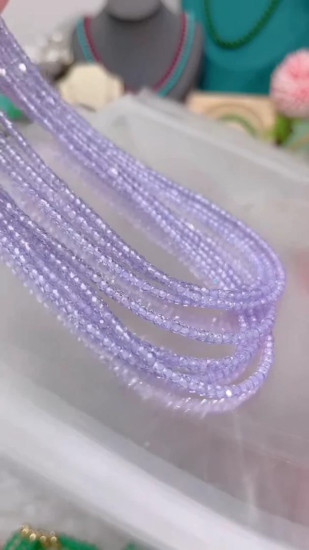 项链锂辉石银S925镶嵌紫39.9