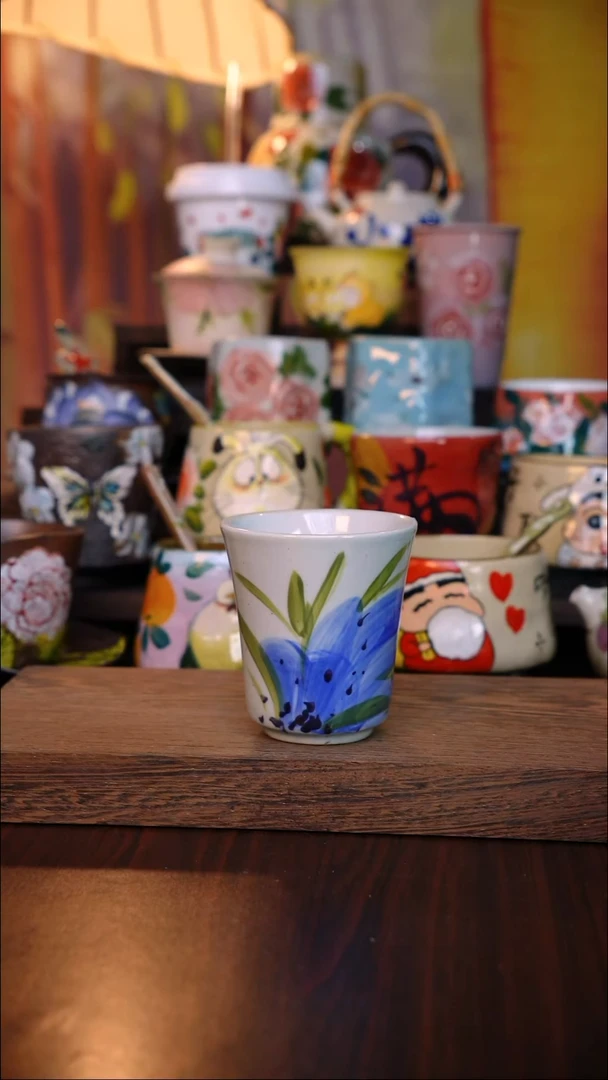 杯子陶泥垚手作 景德镇手工手绘陶瓷器物