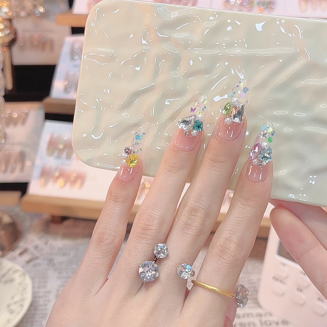 【糖果汽水】时尚清新纯欲高级感成品美甲穿戴式手工穿戴甲