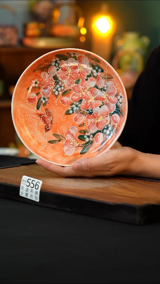 杯手绘心瓷陶瓷浮力微瑕介意勿拍