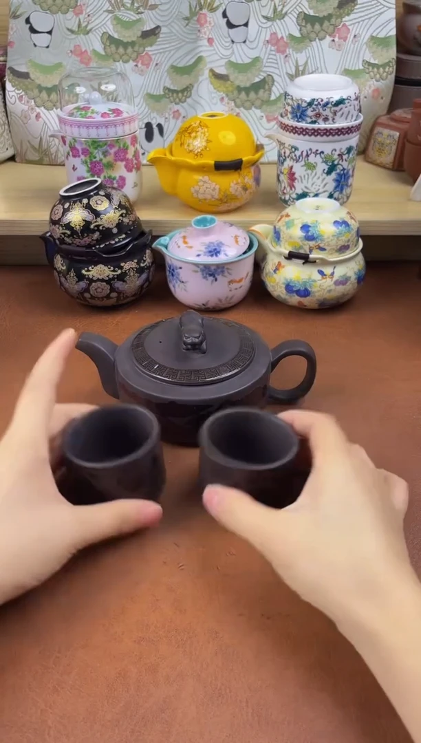 陶陶瓷茶具摆件旅行套组