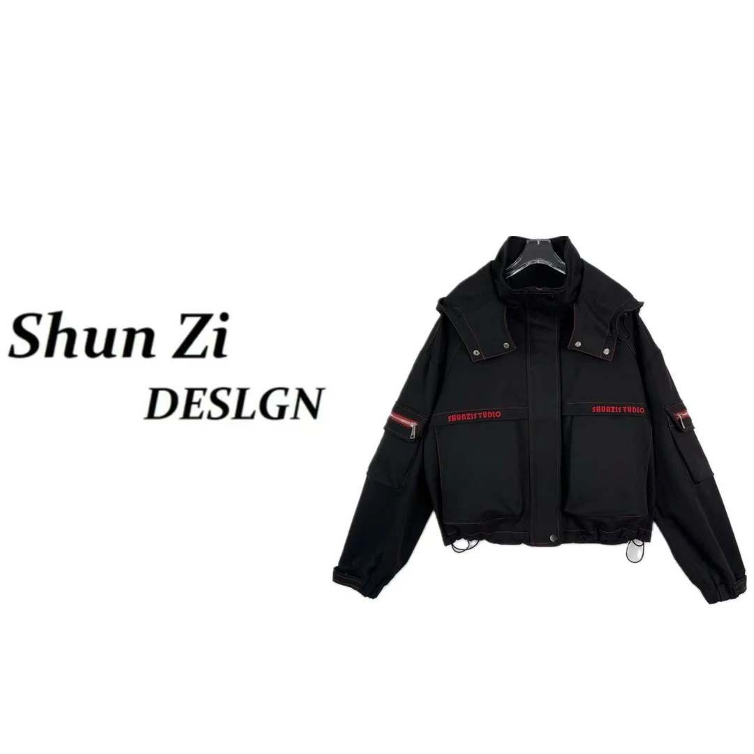 顺子/SZ9932 原创设计师款秋季新品复古百搭手工刺绣冲锋衣外套