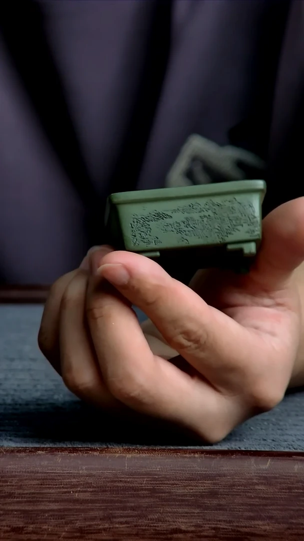 紫砂花盆4.5*3.5*1.5内径尺寸 山水