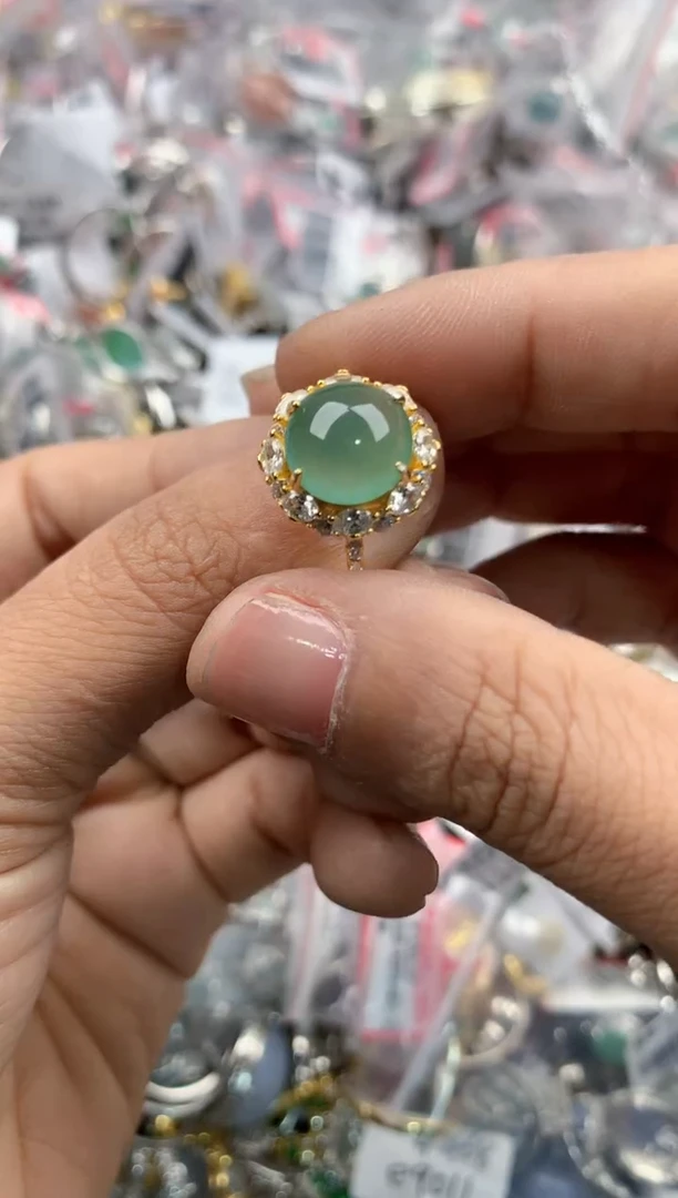 银S925镶嵌戒指翡翠121212---7