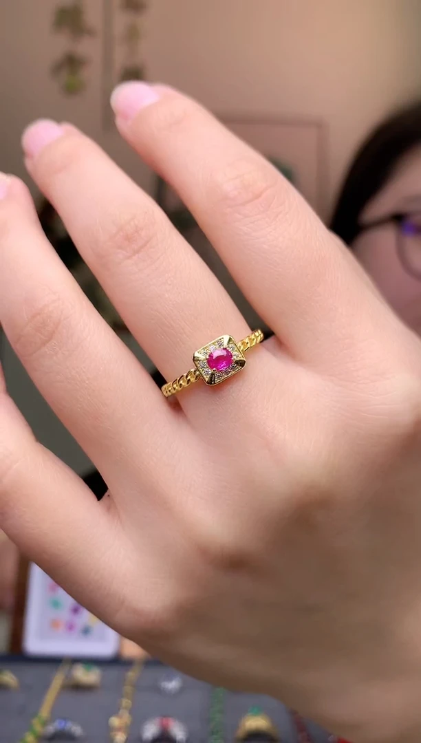 【闪购商品】红宝石戒指银S925镶嵌戒指
