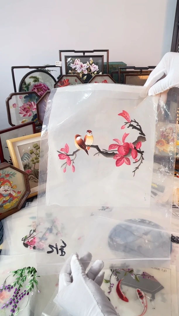 织绣纯手工苏绣双面绣绣布21