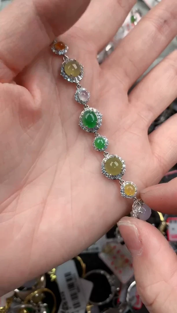 银S925镶嵌戒指翡翠12            7