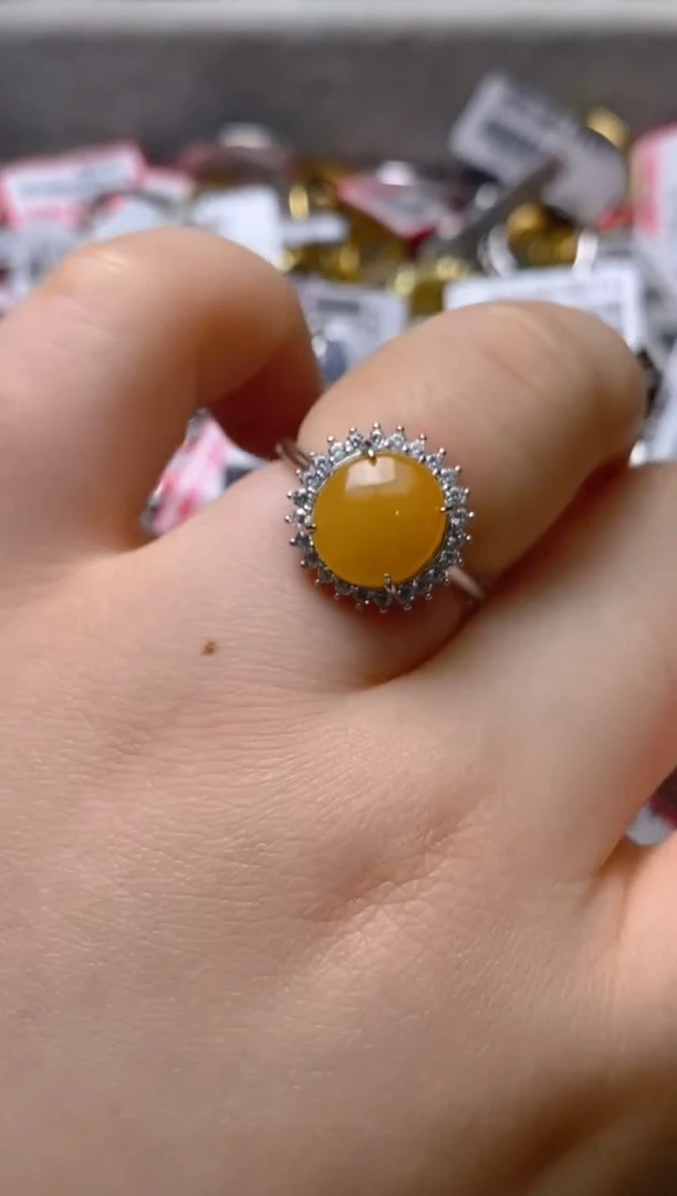 银S925镶嵌戒指翡翠百内无证书