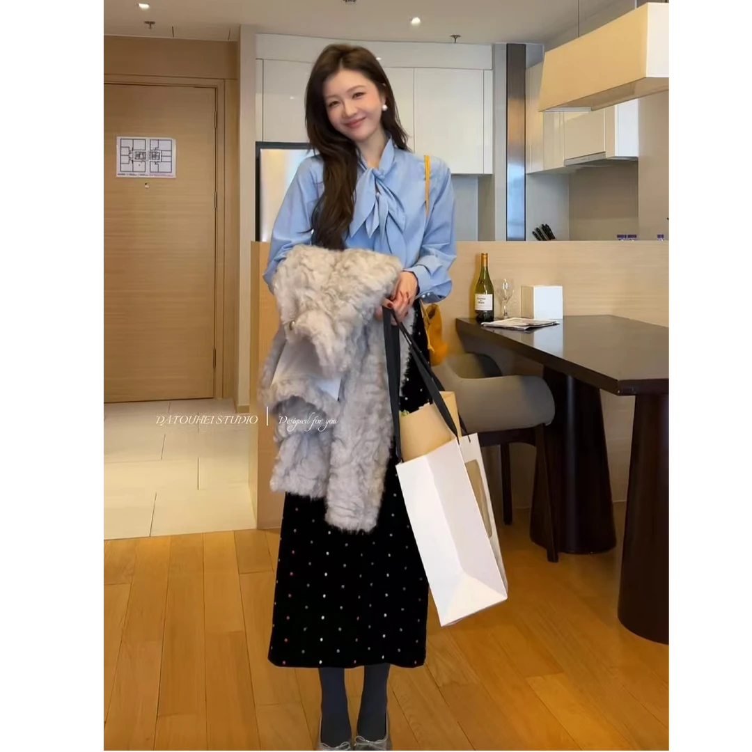 【DATOUHEI 秋季新品】“蝴蝶结"2025秋绑带衬衫D225C15132