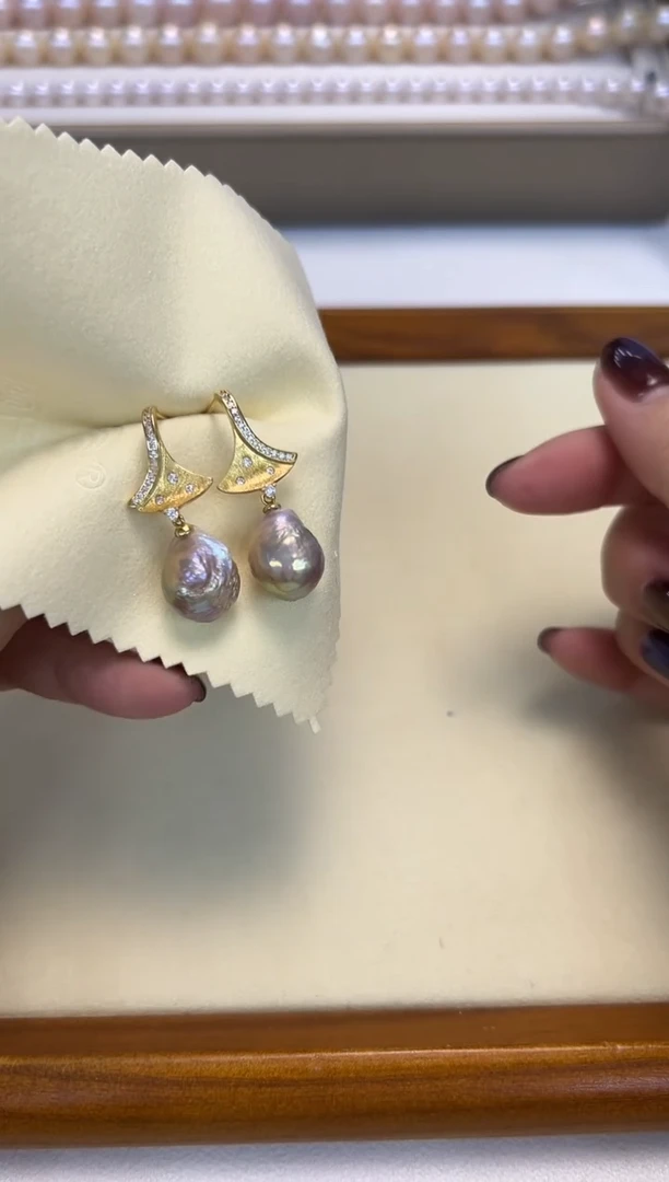 未镶嵌耳饰淡水珍珠巴洛克