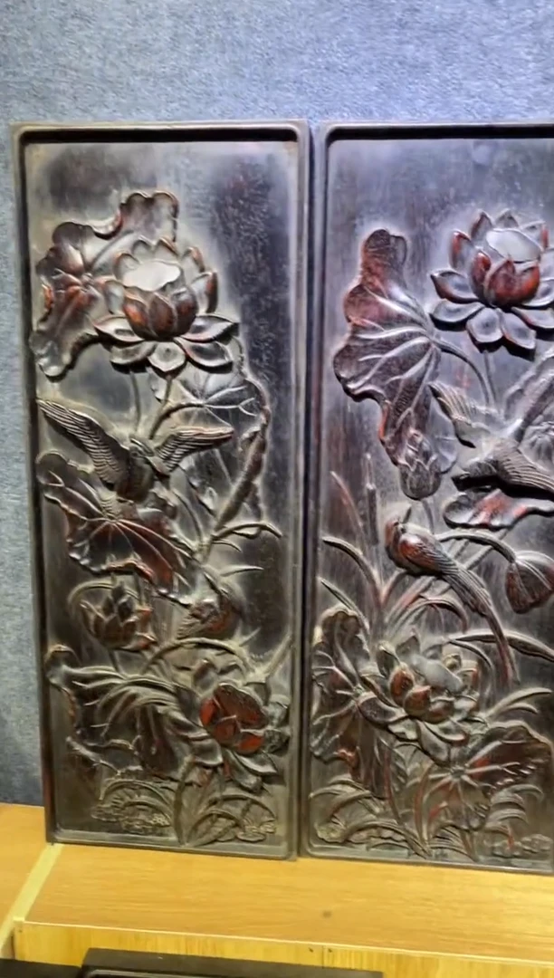 木紫檀拆件雕刻板以直播间实物为准微瑕老物件