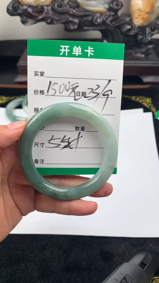 未镶嵌定制翡翠手镯55圈毛货需精细抛光#25