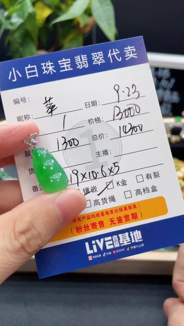 吊坠(不含链)18K金镶嵌翡翠萍**逢吊坠